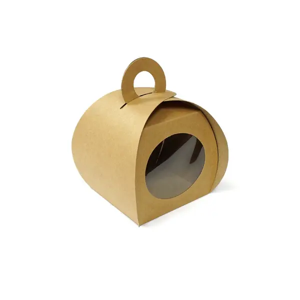 BK04W-K01 กล่องโค้งเล็กคราฟท์ มีหน้าต่าง (20 กล่อง)