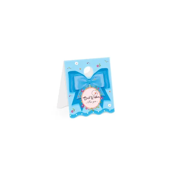 BK05-002 กระดาษปิดถุงขนม 1.5 นิ้ว ดอกไม้พื้นฟ้า (50แผ่น)