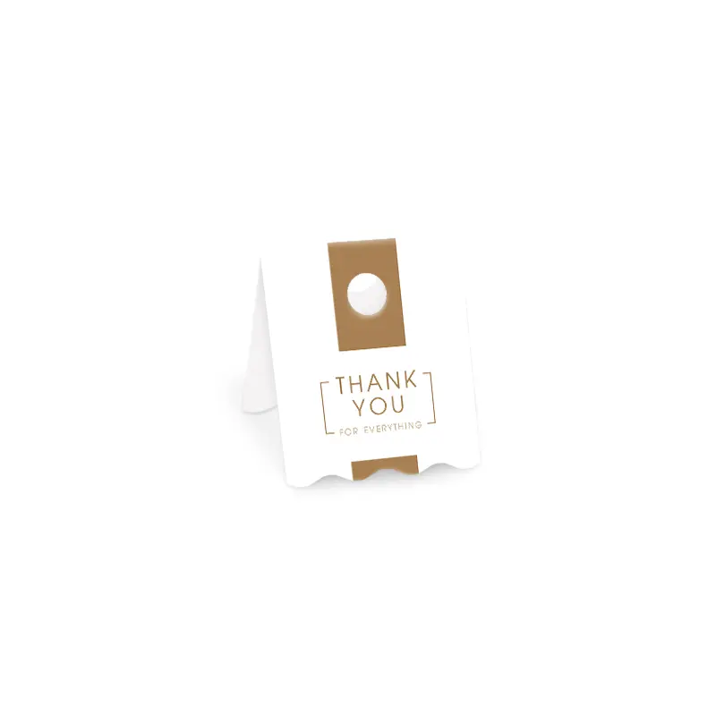 BK05-010 กระดาษปิดถุงขนม 1.5 นิ้ว ขาวน้ำตาล thanks you (50แผ่น)