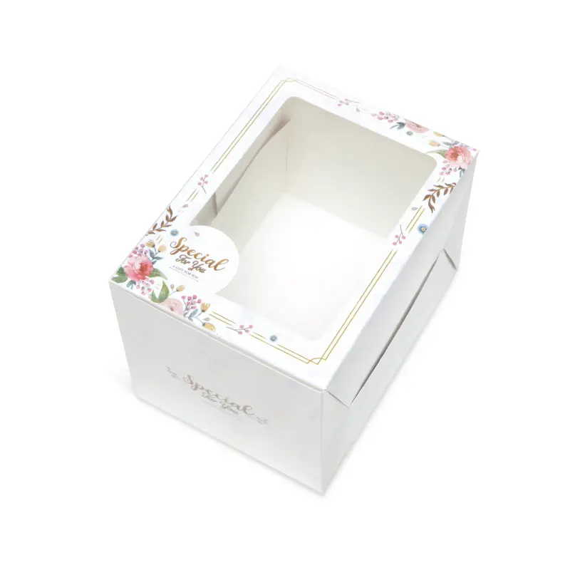 BK21W-016 กล่องเค้กชิ้น-คุ้กกี้ 9x12.5x9 ซม. ลายหินอ่อน (20กล่อง)