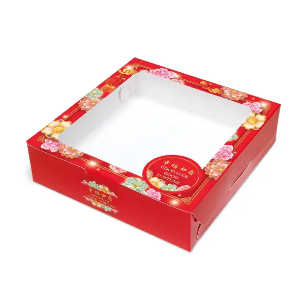 BK22W-034 กล่องบราวนี่ 15 x 15.5 x 4 ซม. ดอกเหมย (20กล่อง)(ลายจีน)