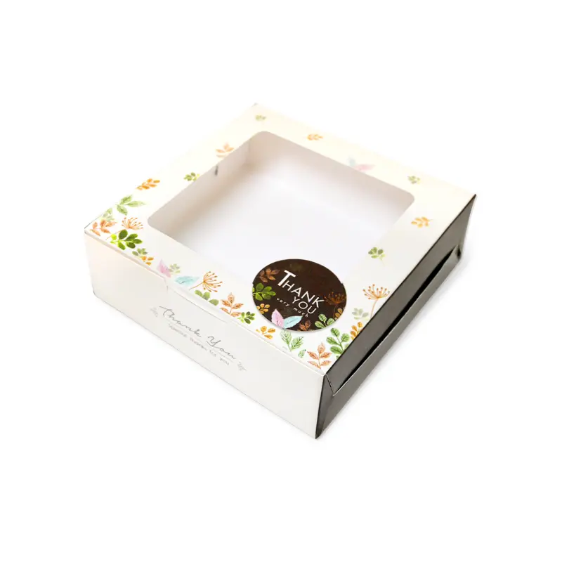 BK61W-009 กล่องขนมทรงแบน 12 x 12 x 4 ซม. (20กล่อง)