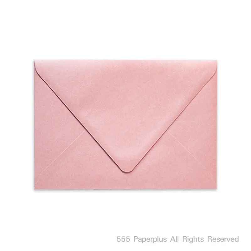 ซองใส่การ์ด No.4 1/4 x 6 1/4 -เมทัลลิค ฝายุโรป สีชมพู (50 ซอง) Code 26981