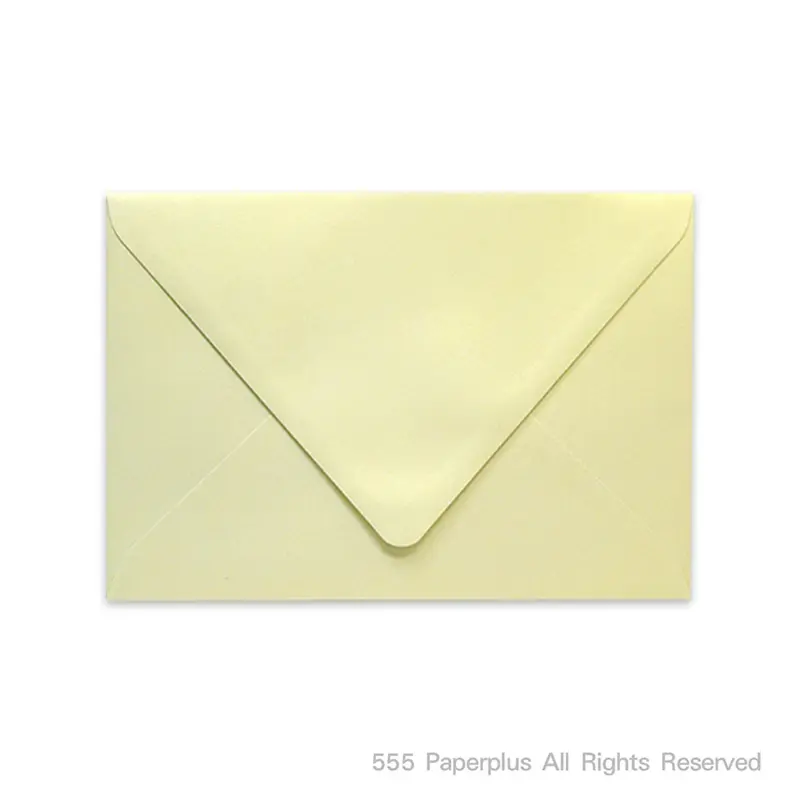 ซองใส่การ์ด No.4 1/4 x 6 1/4 -เมทัลลิค ฝายุโรป สีขาวทอง (50 ซอง) Code 27018