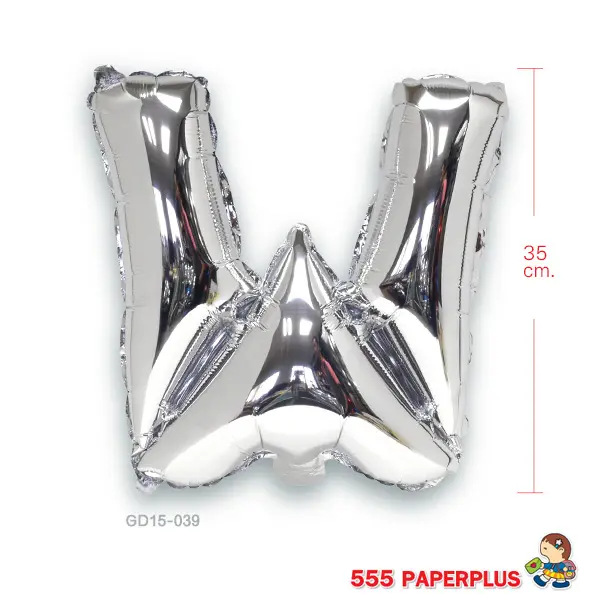 GD15-039 ลูกโป่งฟอยล์ ตัวอักษร W