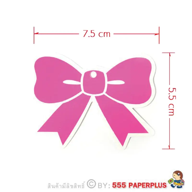L-0042 ป้ายแขวนถุงขนมโบว์กลาง (50 แผ่น)