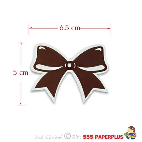 L-2406 ป้ายแขวนถุงขนมโบว์กลาง (50 แผ่น)