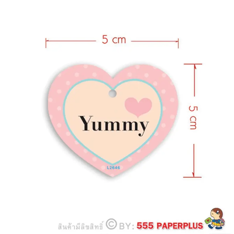 L-2646 ป้ายหัวใจ 5×5Cm. (50 แผ่น)