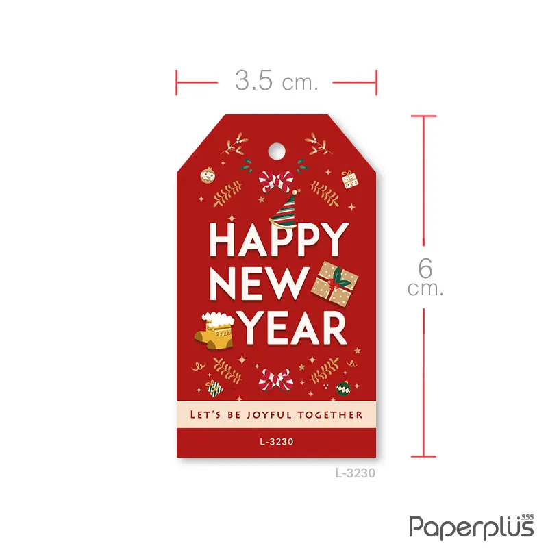 L-NY-3230 ป้ายแขวนถุงขนม HNY  (50 แผ่น)