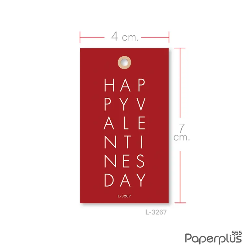 L-LV-3267 Tag Happy Valentine Day พื้นแดง (50แผ่น)