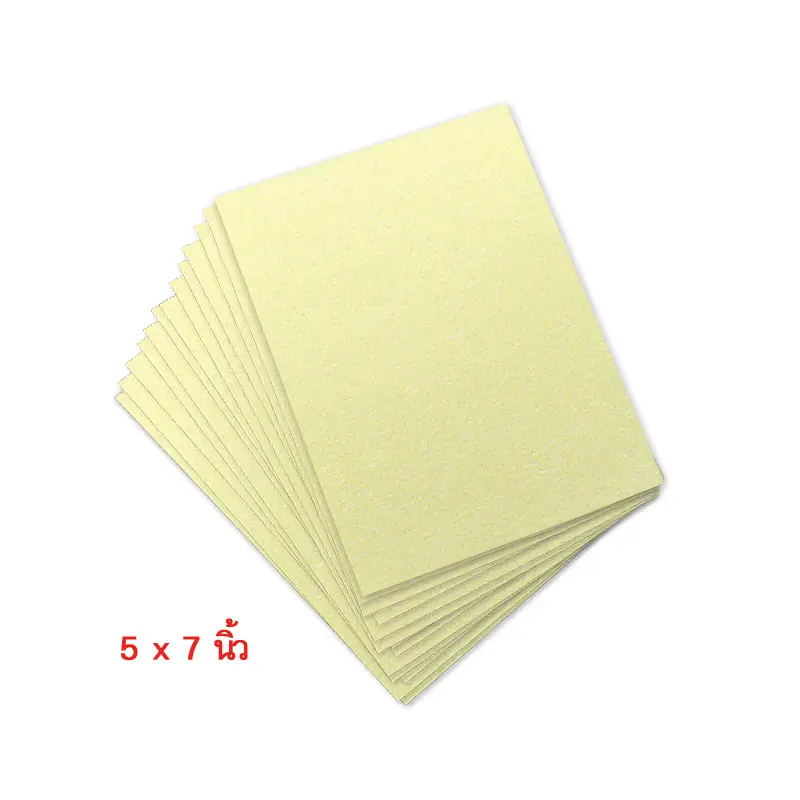 MP102-011 กระดาษเมทัลลิค สีขาวทอง 250 แกรม ขนาด 5×7 นิ้ว (25 แผ่น)
