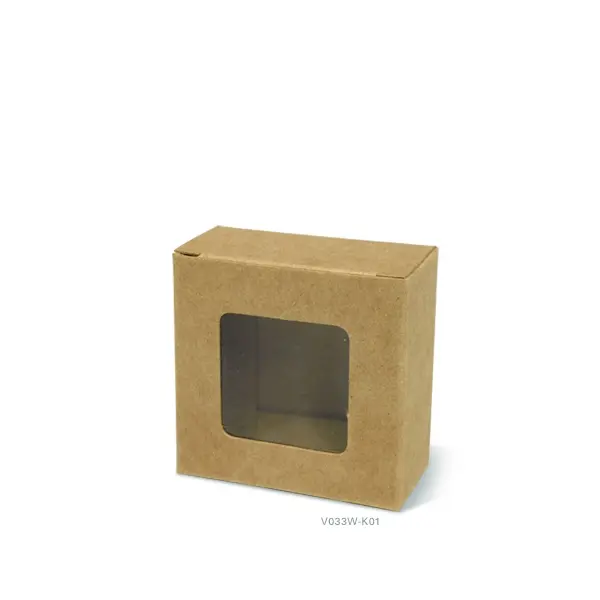 V033W-K01 กล่องใส่ของชำร่วย 5.5 × 5.5 × 2.5 ซม. คราฟท์ (20กล่อง)