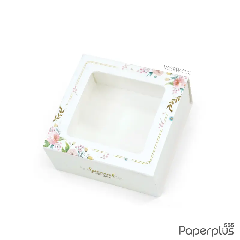 V039W-002 กล่องลิ้นชัก กล่องใส่สบู่ 7.5×7.5×3.5cm.(20กล่อง) กระดาษหนา300แกรม