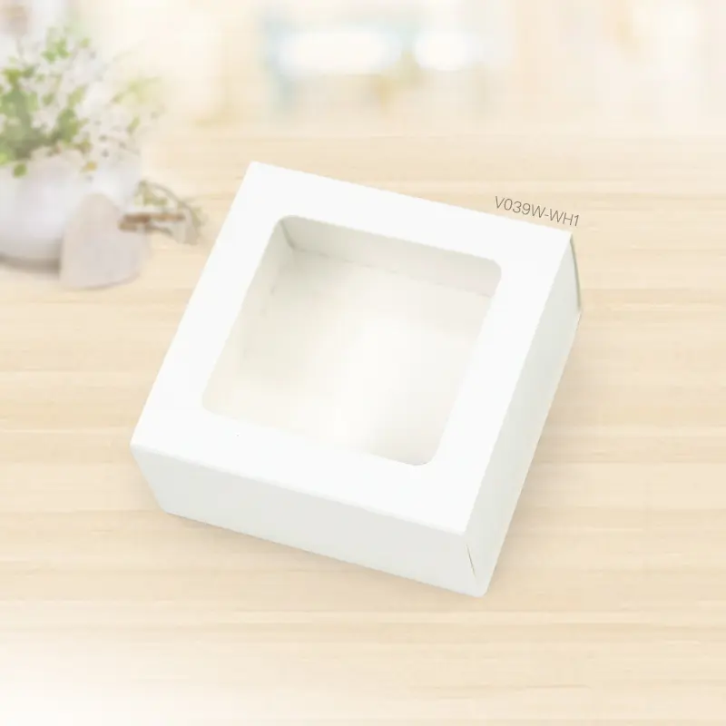 V039W-WH1 กล่องลิ้นชัก กล่องใส่สบู่ 7.5×7.5×3.5 ซม. สีขาว หนา300แกรม(20กล่อง)