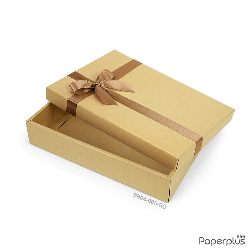 BB04-005-GO กล่องของขวัญเมทัลลิค สีทอง 17.8 x 25.5 x 5 cm. (1ใบ)