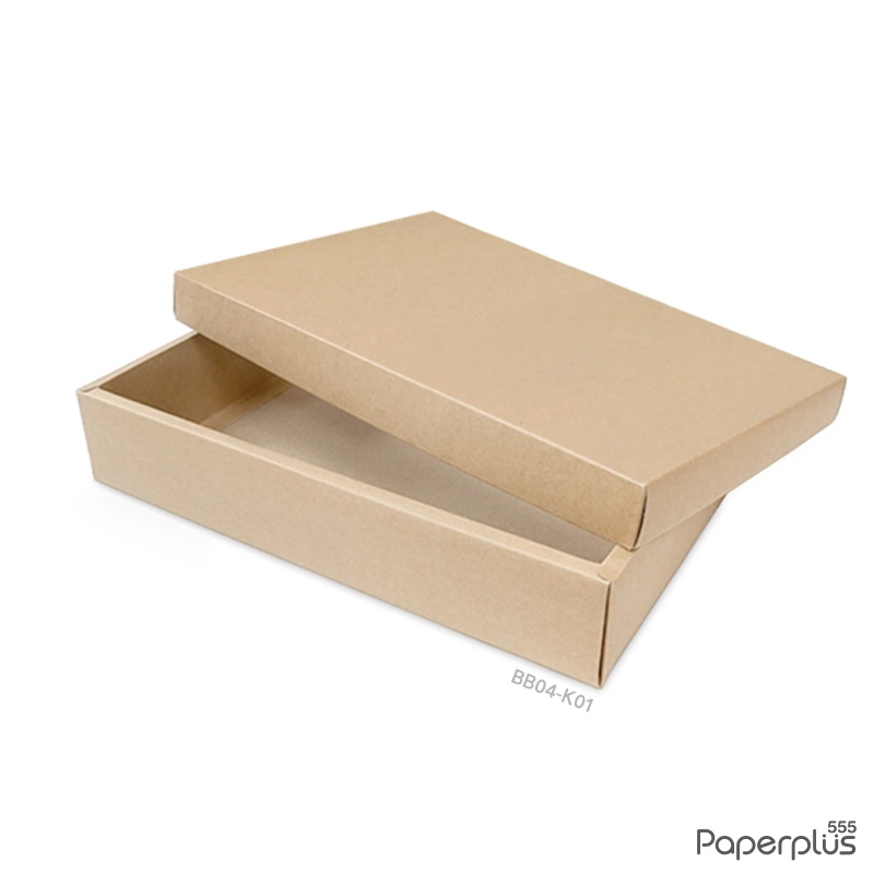 BB04-K01 กล่องฝาครอบ กล่องกระดาษคราฟท์ 17.8 x 25.5 x 5 cm. (1ใบ)