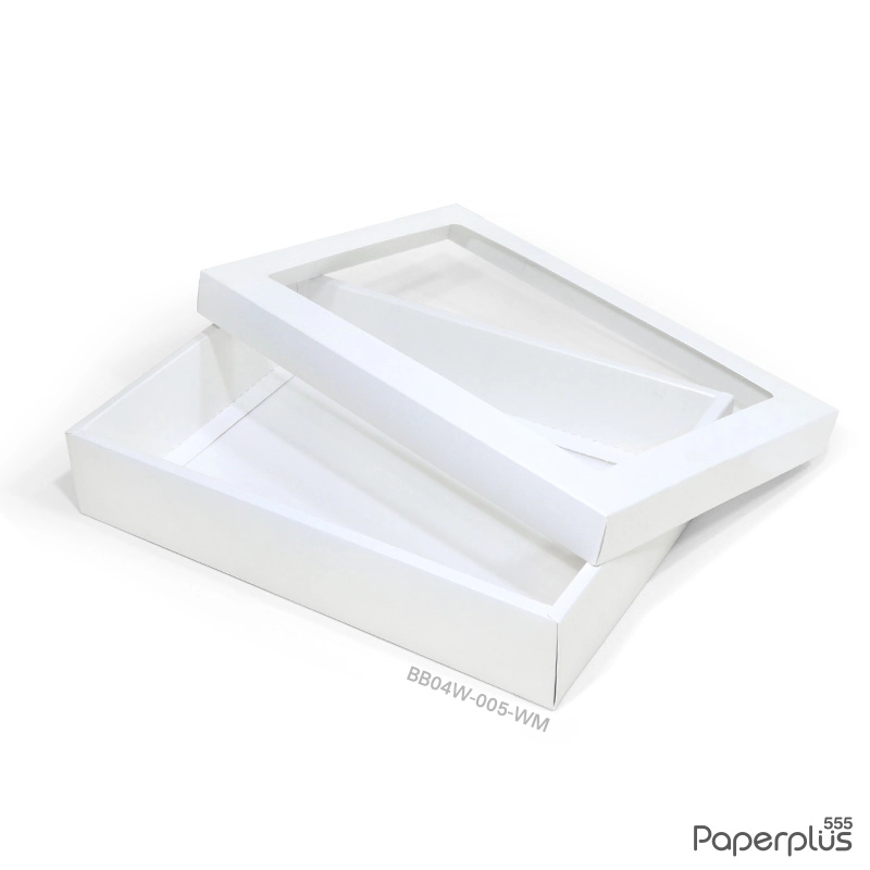 BB04W-005-WM กล่องของขวัญเมทัลลิค สีขาวเมทัลลิค 17.8 x 25.5 x 5 cm. (ไม่มีโบว์) (1ใบ)