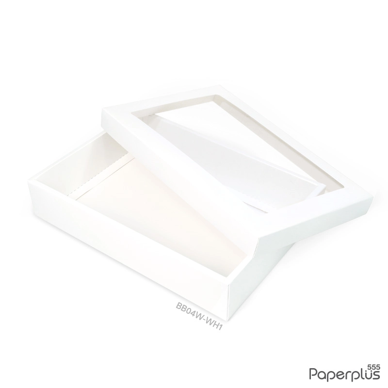 BB04W-WH1 กล่องฝาครอบหน้าต่าง กล่องกระดาษสีขาว 17.8 x 25.5 x 5 cm. (1ใบ)