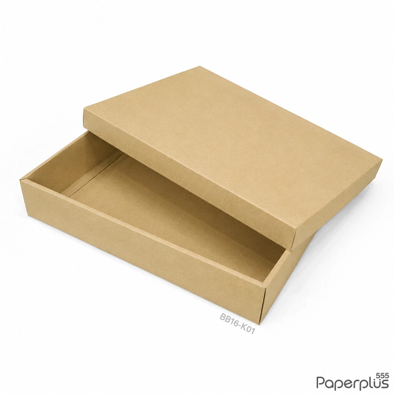 BB16-K01 กล่องฝาครอบ กล่องกระดาษคราฟท์ ก.24.3 x ย.33.5 x ส.6 ซม. (1ใบ)