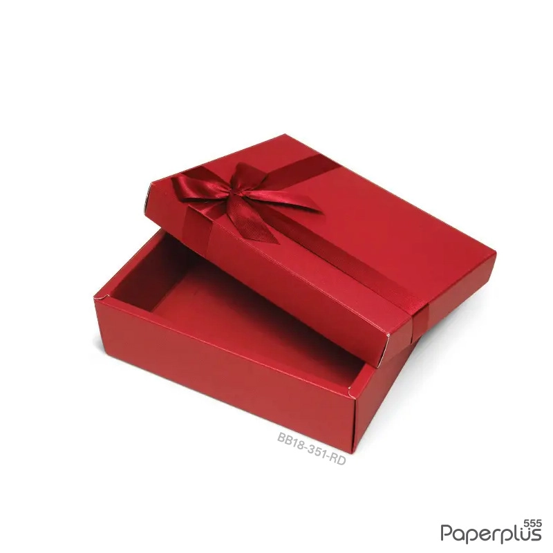 BB18-351-RD กล่องของขวัญเมทัลลิค สีแดง 10 x 13.1 x 3.9 ซม. (1 ใบ)