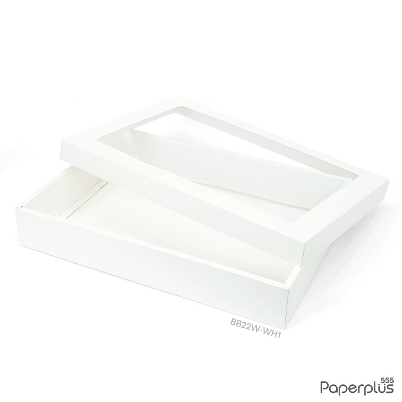 BB22W-WH1 กล่องฝาครอบ หน้าต่าง 27.8X39.5X6.5ซม. ขาว หนา350แกรม(1ใบ)