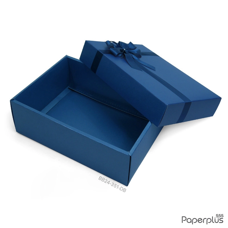 BB24-351-DB กล่องของขวัญ 17.8x25.8x9 cm. สีน้ำเงิน หนา350แกรม (1ใบ)
