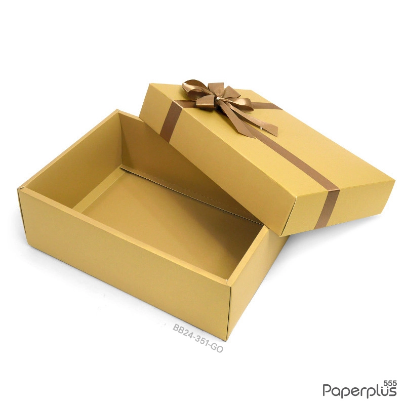 BB24-351-GO กล่องของขวัญ 17.8x25.8x9 cm. สีทอง หนา350แกรม (1ใบ)