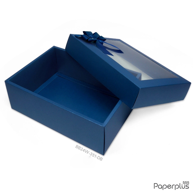BB24W-351-DB กล่องของขวัญ 17.8x25.8x9 cm. สีน้ำเงิน หนา350แกรม (1ใบ)