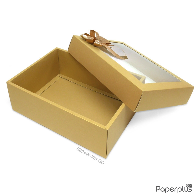 BB24W-351-GO กล่องของขวัญ 17.8x25.8x9 cm. สีทอง หนา350แกรม (1ใบ)