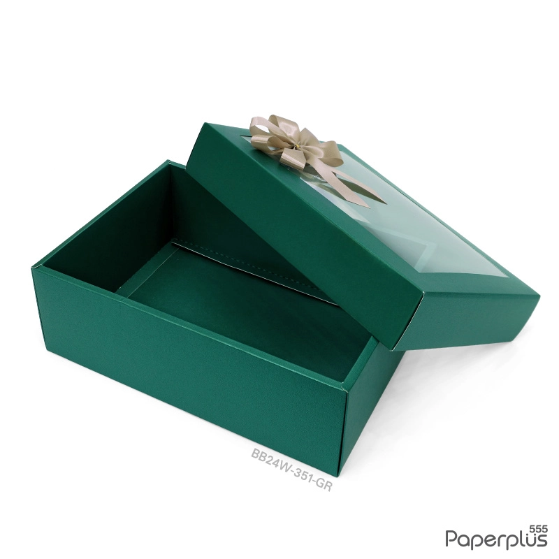 BB24W-351-GR กล่องของขวัญ 17.8×25.8×9 cm. สีเขียวเข้ม หนา350แกรม (1ใบ)