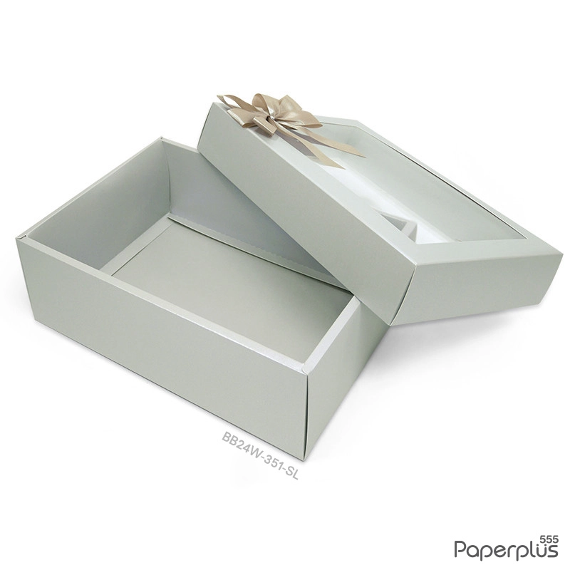 BB24W-351-SL กล่องของขวัญ 17.8x25.8x9 cm. สีเงิน หนา350แกรม (1ใบ)