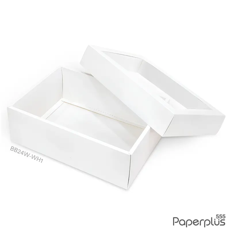 BB24W-WH1 กล่องฝาครอบหน้าต่าง กล่องกระดาษสีขาว 17.8×25.8×9 cm.  (1ใบ)
