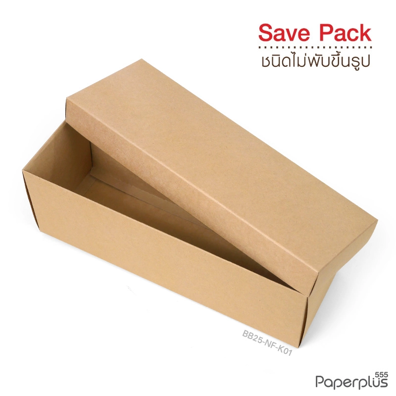 BB25-NF-K01 กล่องฝาครอบ กล่องคราฟท์ 10.2x30x10.2 cm. หนา300แกรม (20กล่องไม่พับขึ้นรูป)