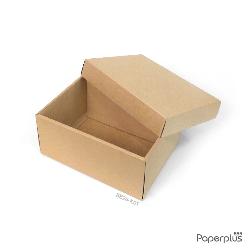 BB26-K01 กล่องฝาครอบ กล่องกระดาษคราฟท์ 13.6x19.2x9 cm.. (1ใบ)