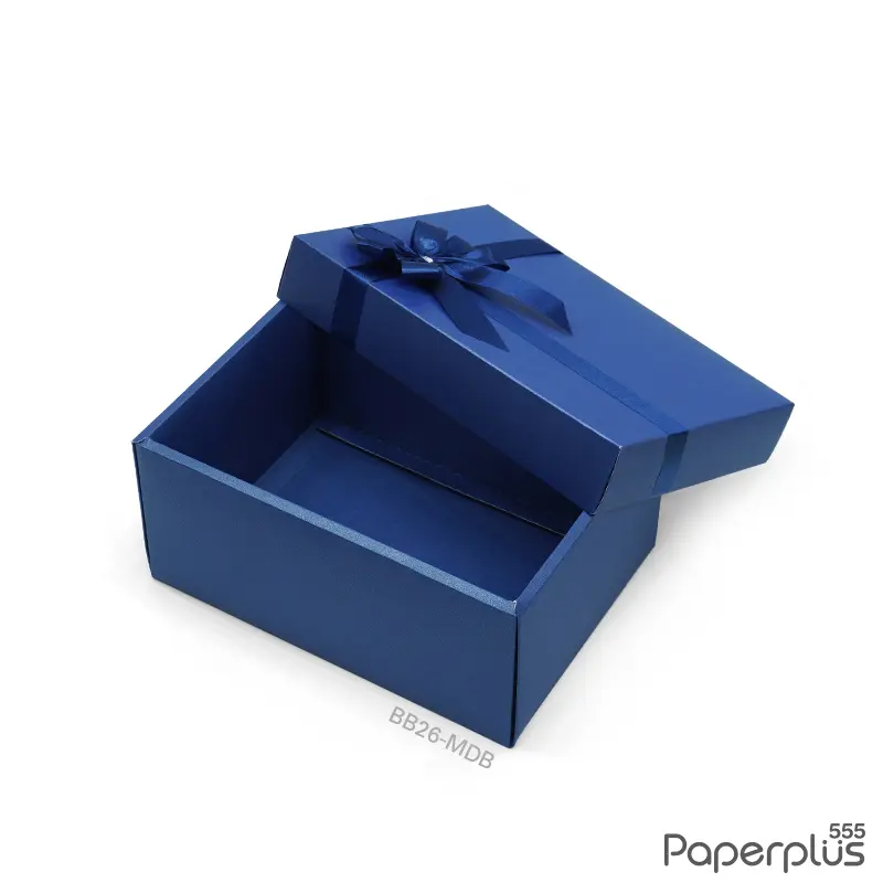 BB26-MDB กล่องของขวัญเมทัลลิค สีน้ำเงิน 13.6×19.2×9 cm. หนา250แกรม (1ใบ)