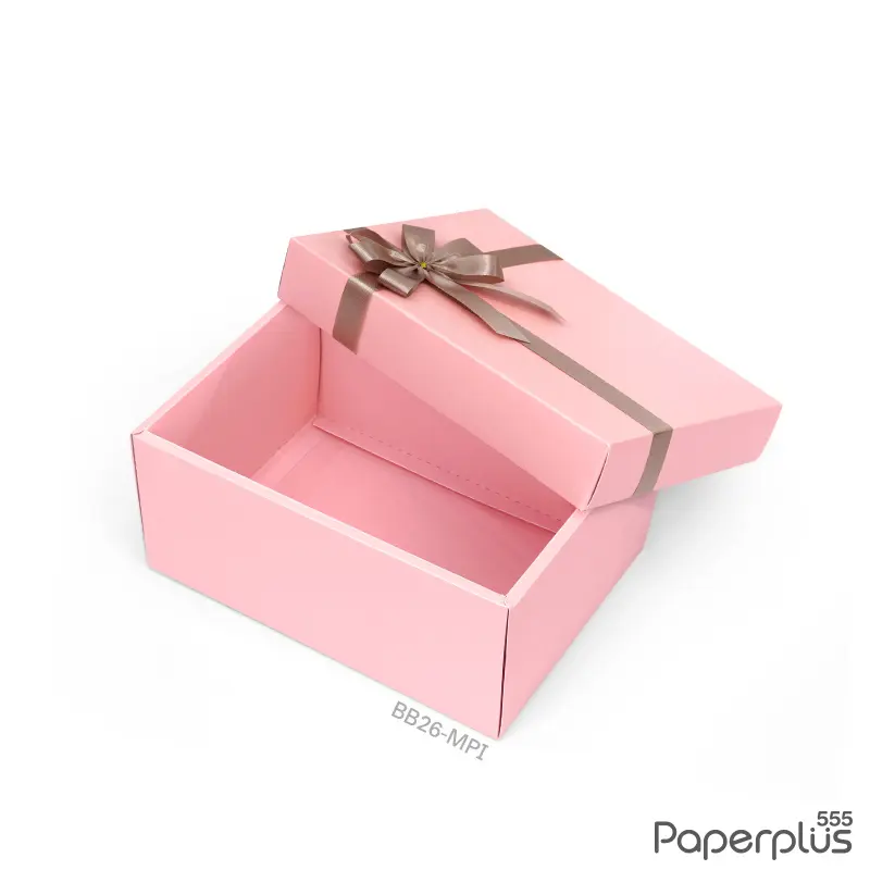BB26-MPI กล่องของขวัญเมทัลลิค สีชมพู 13.6×19.2×9 cm. หนา250แกรม (1ใบ)