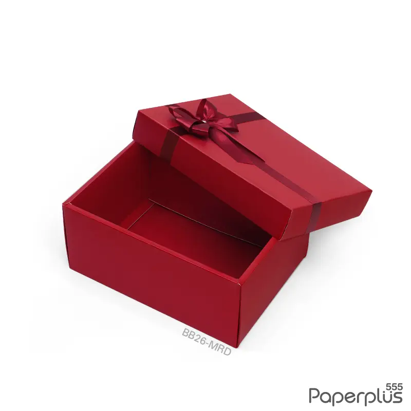 BB26-MRD กล่องของขวัญเมทัลลิค สีแดง 13.6×19.2×9 cm. หนา250แกรม (1ใบ)