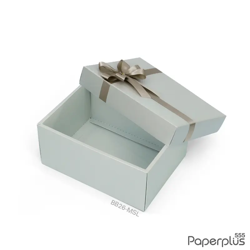 BB26-MSL กล่องของขวัญเมทัลลิค สีเงิน 13.6×19.2×9 cm. หนา250แกรม (1ใบ)