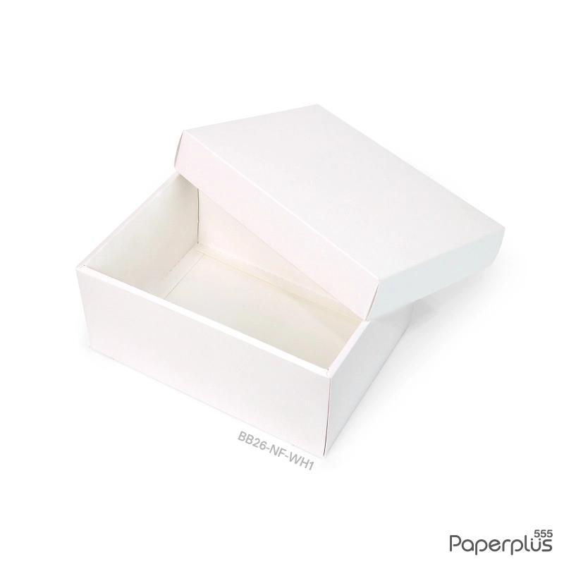 BB26-WH1 กล่องฝาครอบ กล่องกระดาษขาว 13.6x19.2x9 cm.. (1ใบ)