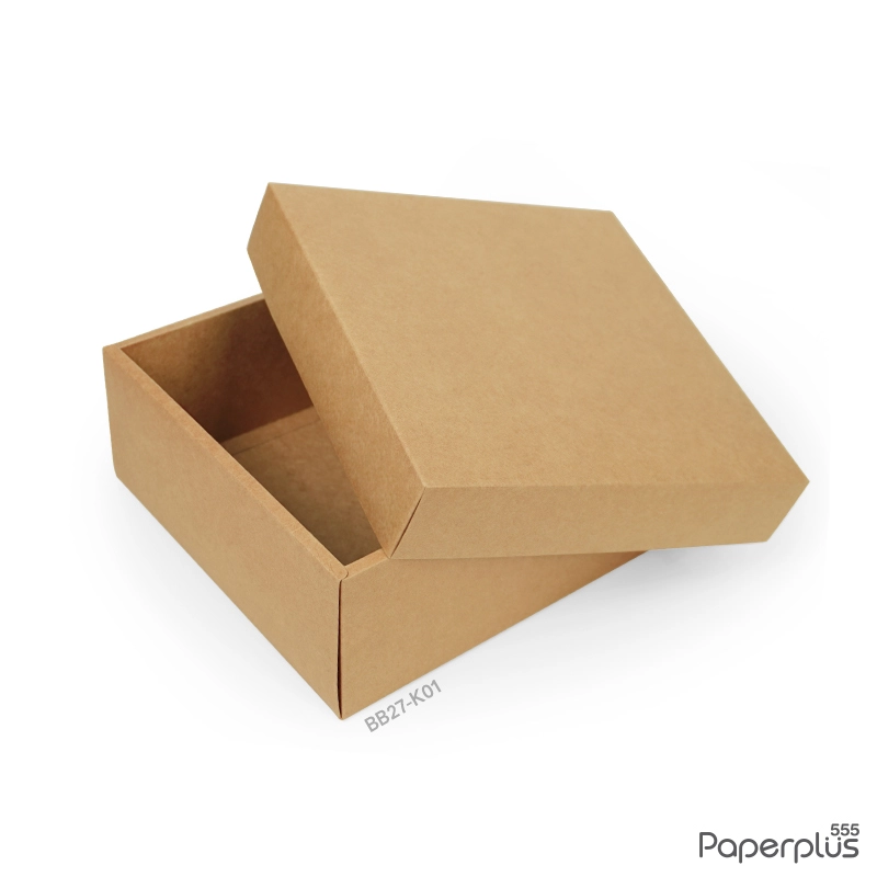 BB27-K01 กล่องฝาครอบ กล่องกระดาษคราฟท์ 21x21x9 cm. (1ใบ)