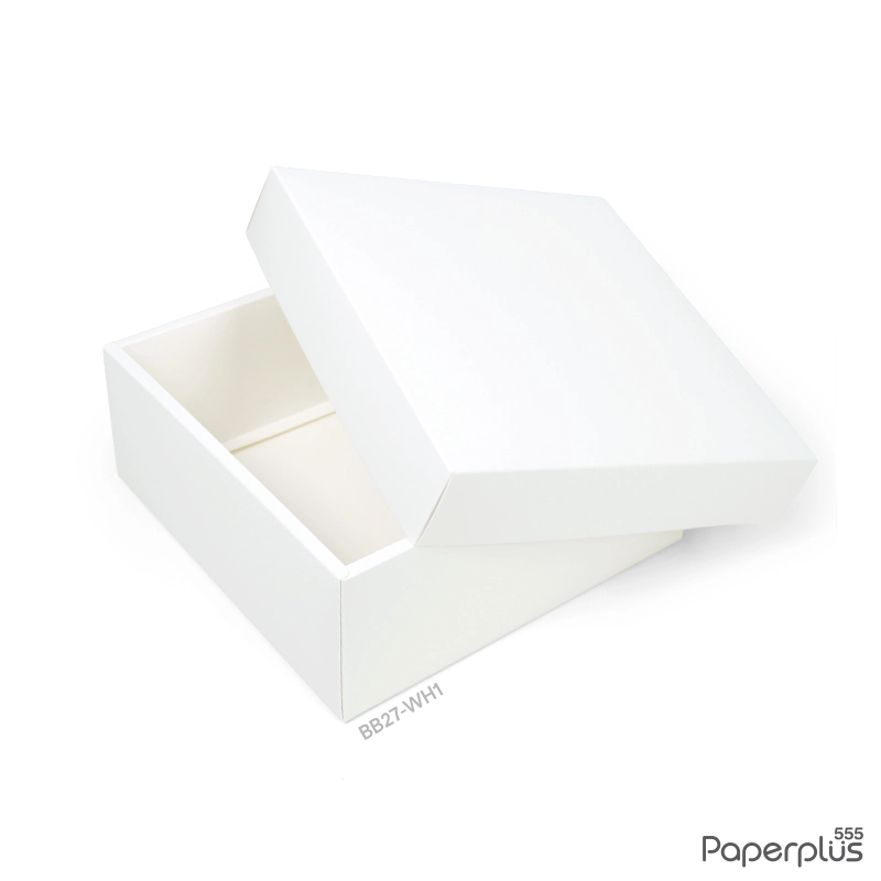 BB27-WH1 กล่องฝาครอบ กล่องกระดาษขาว 21x21x9 cm. (1ใบ)