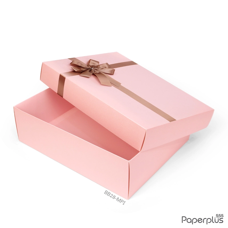 BB28-MPI กล่องฝาครอบ 23×30×9 cm. เมทัลลิค สีชมพู หนา 350แกรม (1ใบ)