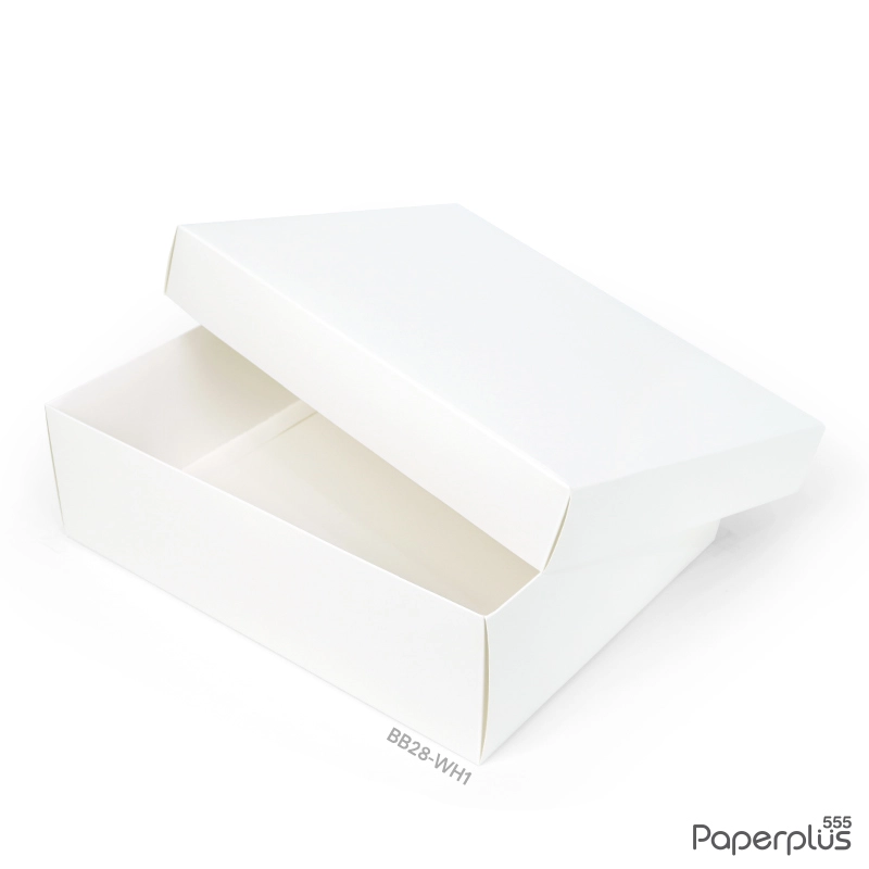BB28-WH1 กล่องฝาครอบ 23×30×9 cm. สีขาว หนา 300แกรม (1ใบ)