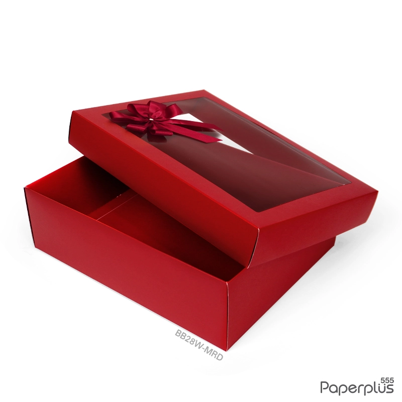 BB28W-MRD กล่องฝาครอบ 23×30×9 cm. เมทัลลิค สีแดง หนา 350แกรม (1ใบ)