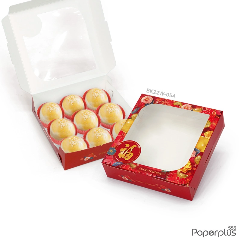BK22W-054 กล่องบราวนี่ 15 x 15.5 x 4 ซม. สวนดอกไม้จีน (20กล่อง)(ลายจีน)