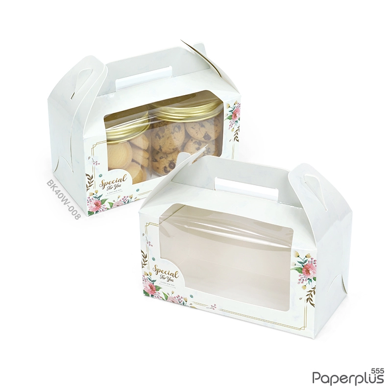 BK40W-008 กล่องขนมหูหิ้ว 9x18x9 ซม. หินอ่อน (10กล่อง)