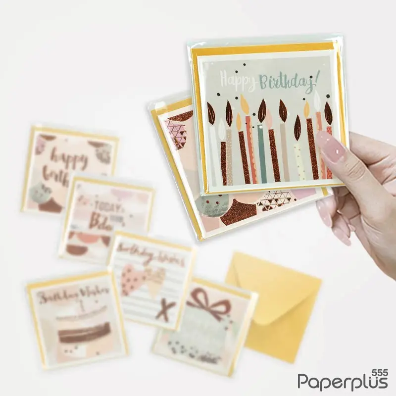 IC01-04 การ์ด1810 HBD 9.5×9.5cm. (สุ่มคละลาย10ถุง/แพ็ค)