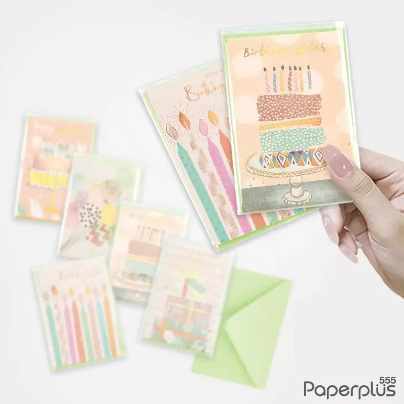 IC01-07 การ์ด2302ปั้มทอง 10×15cm. (สุ่มคละลาย10ถุง/แพ็ค)
