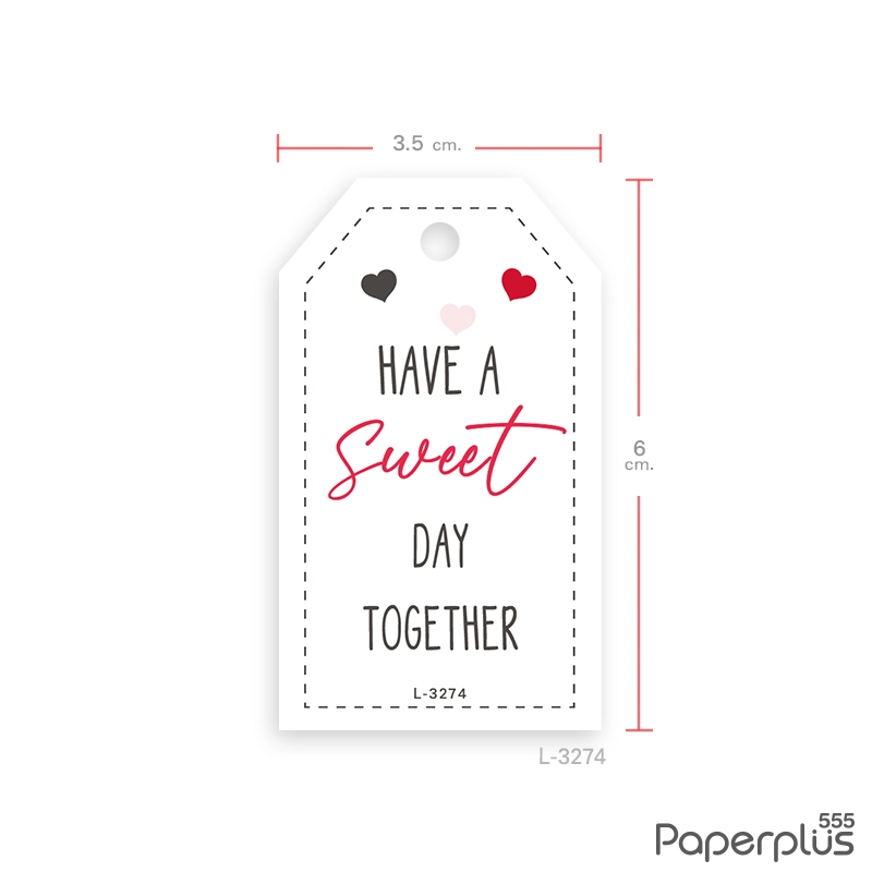 L-LV-3274 Have a Sweet day together ขาว (50แผ่น)