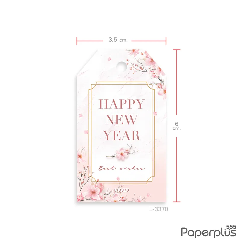 L-NY-3370 Tag ตัดมุม 3.5x6 cm. ชมพูหินอ่อน (50แผ่น)